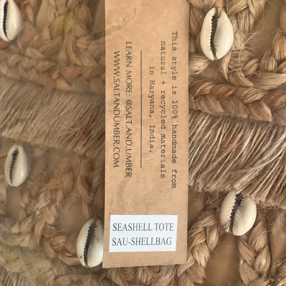 Salt + umber Isla jute Seashell tote new in package - Picture 7 of 7